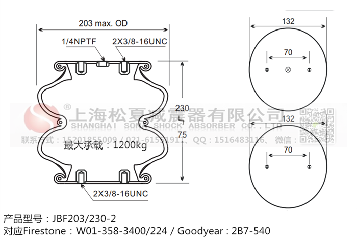 JBF203/230-2橡膠<a href='http://www.blxxscsn.cn/' target='_blank'><u>空氣彈簧</u></a>