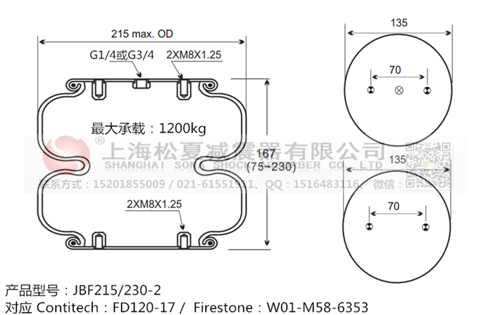 JBF215/230-2橡膠<a href='http://www.blxxscsn.cn/' target='_blank'><u>空氣彈簧</u></a>