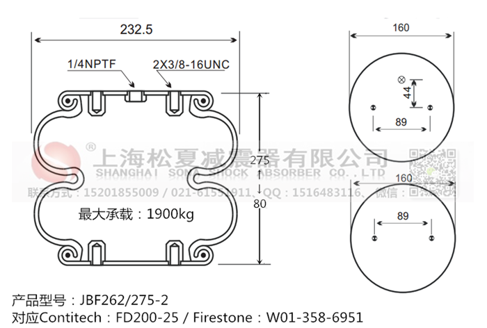 JBF262/275-2橡膠<a href='http://www.blxxscsn.cn/' target='_blank'><u>空氣彈簧</u></a>